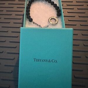 GENUINE TIFFANY BLACK ONYX AND SILVER BRACELET !!